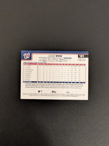 2025 Topps #181 James Wood RC - Baseball Card - Picture 5 of 6