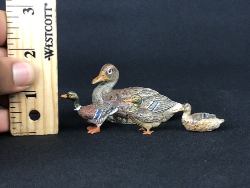 Family Of 4 Antique Austrian Vienna Bronze Ducks - Picture 10 of 12