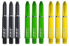 3 Sets Winmau Pro Force Short Dart Shafts - Ships Tracking - Black Green Yellow