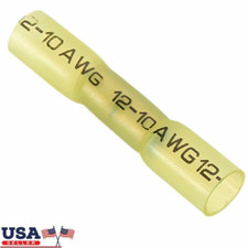 US Heat Shrink Butt Wire Crimp Connectors Terminals Yellow 12-10 Gauge AWG 100x