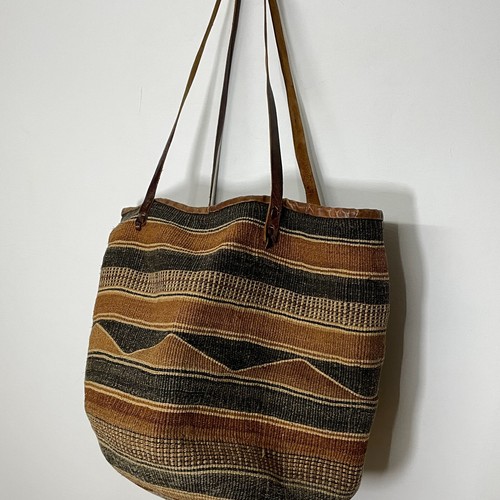 Vintage Boho Southwestern Print Handmade Tepestry Large Bucket Bag Multicolor - Picture 2 of 8