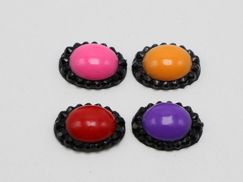 100 cabujones de estrás de respaldo plano acrílico color esmalte mezclado varias formas - Imagen 5 de 11