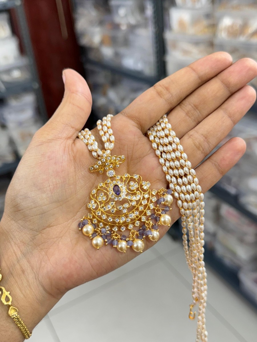 ☆関税込☆VINTAGE HOLLYWOOD★Stone Bar Pearl Necklace★ SCWL000079_W-1_2__compressed.