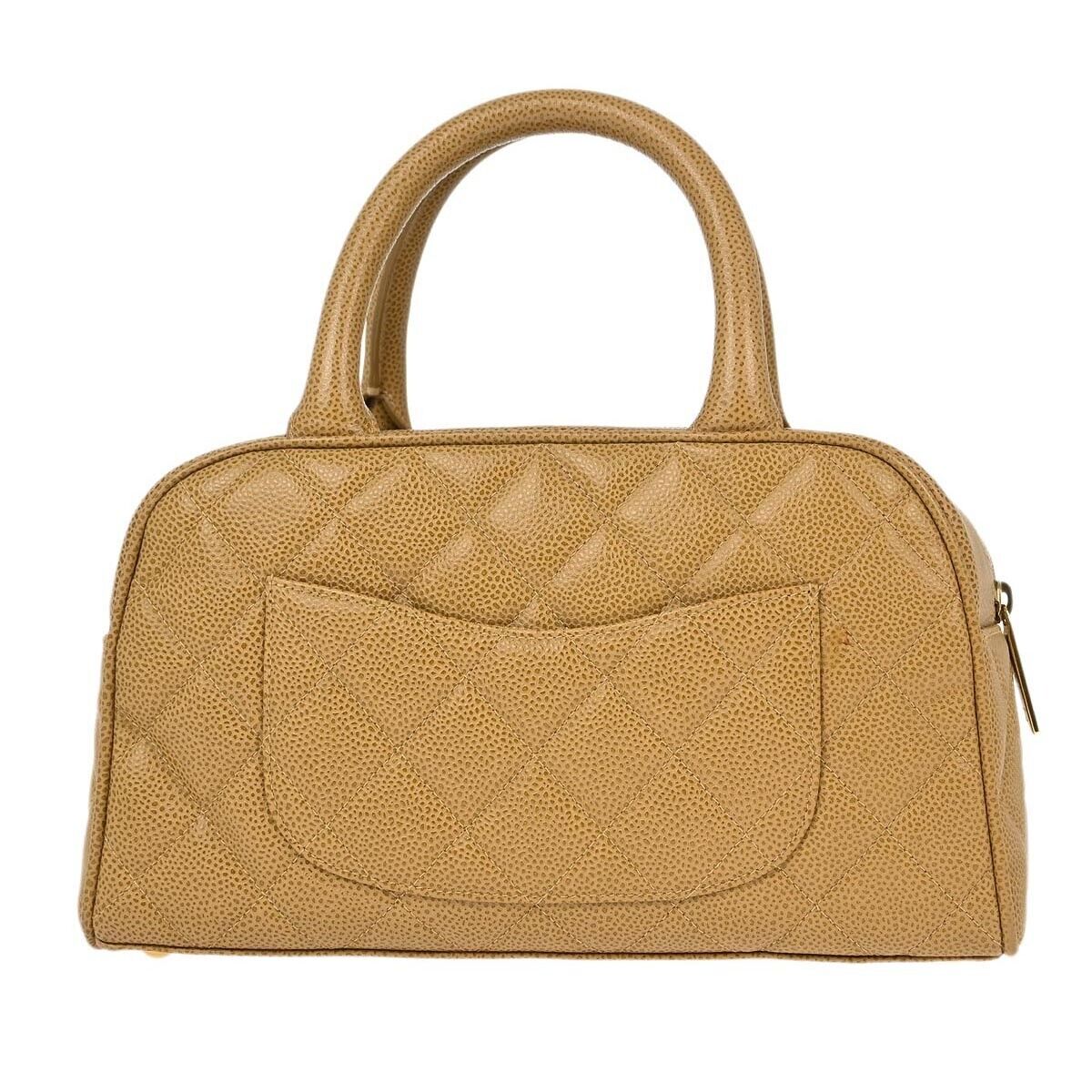 Chanel Beige Calfskin Bowling Bag 27 152715 | eBay Chanel Beige Calfskin Bowling Bag 27 152715 | eBay