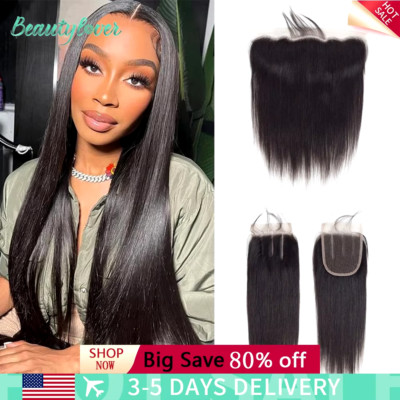 24'' Straight Lace Frontal Brazilian Human Hair Pre-Plucked Transparent 13x4