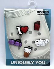 New Crocs Jibbitz I Heart 5 Pack Come As You Are Chocolate bar, Drink