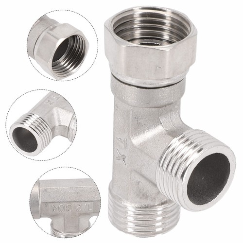 Adattatore a T Valvola 3 Vie/Per Deviatore Bagno WC/Bidet Spruzzatore Soffione Doccia/G1/2 - Foto 17 di 24