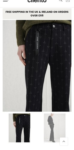 Jane Lushka Martine Technical Jersey Pants Straight Trousers Black XS RRP €129 - Picture 5 of 21