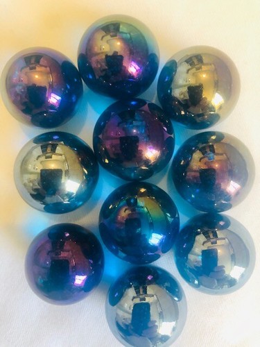 10 X Mármoles AZULES BRILLANTES 22mm TIRADOR Tradicional - Imagen 2 de 2