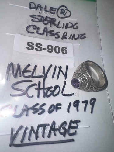 Collectable Vintage Sterling Melvin School Ring Class of 1979 Size 9 SS-906 - Imagen 8 de 14