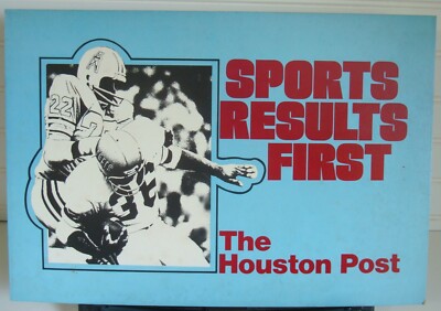 HOUSTON POST ORIGINAL NEWSPAPER VENDING MACHINE ADVERTISEMENT DISPLAY/OILERS