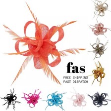 Women Feather Flower Hair Hat Fascinator Clip Pin Party Wedding Royal Ascot Race