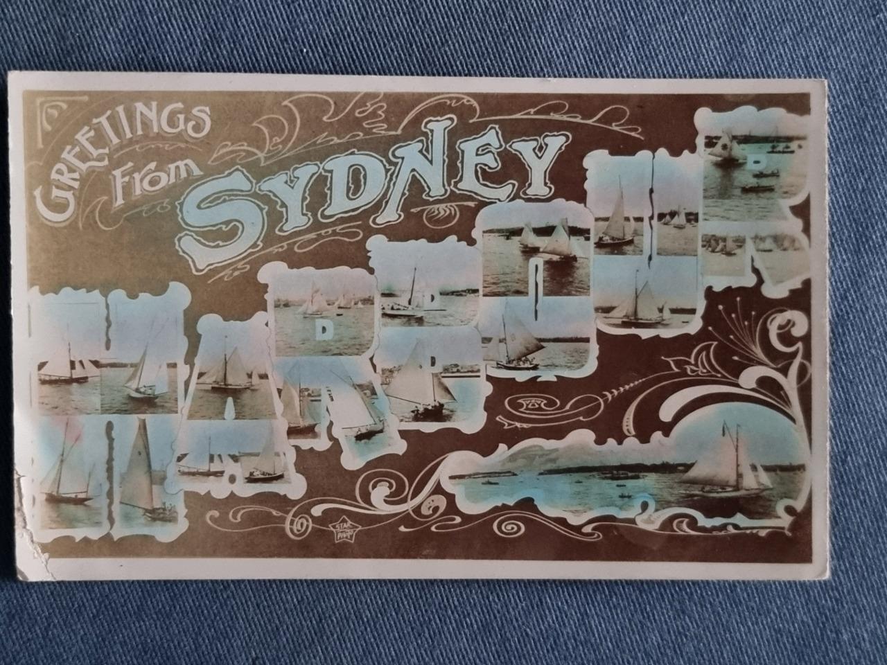 Vintage postcard Circa 1908 Greetings from Sydney