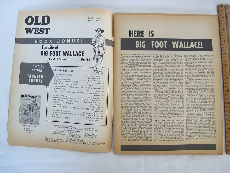 1964 Fall Old West First Edition Vol 1 No 1 by True West and Frontier Times - Image 2 of 4