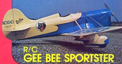 GEE BEE ''D'' SPORTSTER PLAN + CONSTRUCTION ARTICLE To Build RC Model Airplane