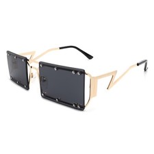 Retro Flat Top Outdoor Sun Shades - Flat Top Tinted Sunglasses for Men and Women