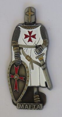 Knights Hospitaller St John Malta   Magnet Knight Shield Black/Red Cross
