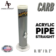 INHALE®️ 2x10" STRAIGHT ACRYLIC HOOKAH WATER CARB MADE IN THE USA