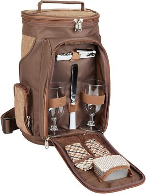 BRUBAKER Kühltasche 2 Personen Champagner Wein Picknick Isofach für 2 Flaschen