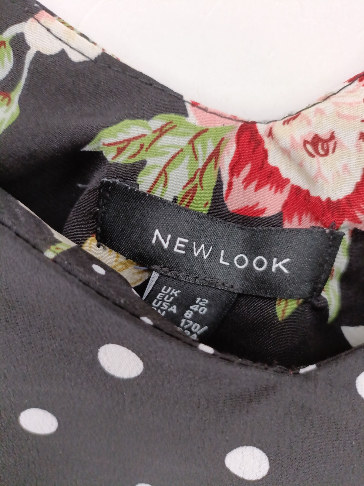 T shirt donna New Look UK 12 nera 100% altra camicia