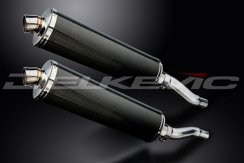 Kit silenciador de escape de carbono ovalado de 18" Kawasaki GPZ500S Ninja 500 87-09 - Imagen 3 de 5