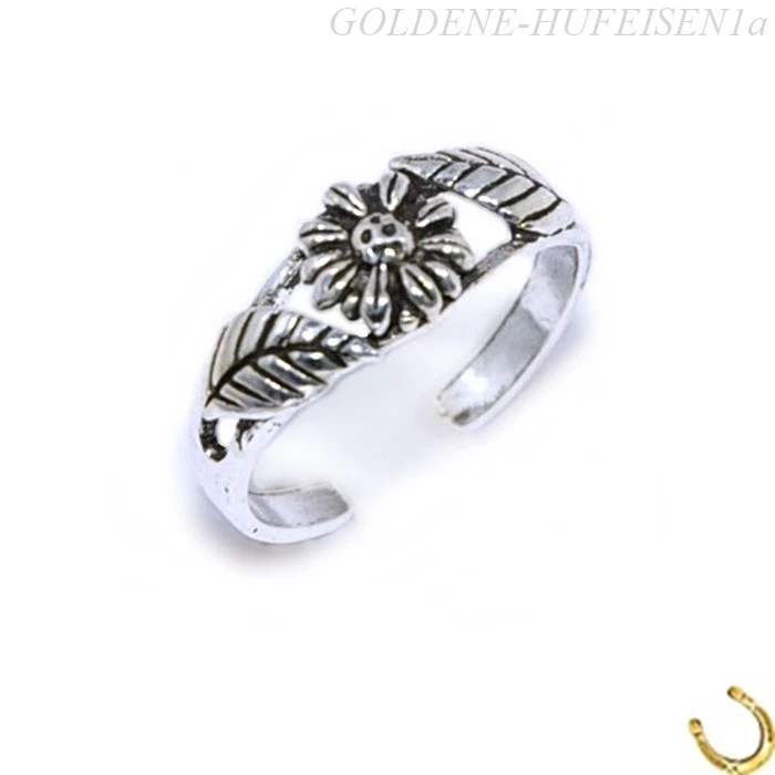 ZEHENRING Blätter Blume 925 Sterling Silber Mädchen Damen Blatt Zehring xc080