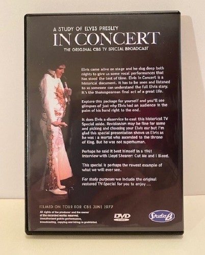 Elvis Presley, A Study Of Elvis In Concert, 1-DVD w/Bonus (2022) +CD (1992) New! - Picture 3 of 15