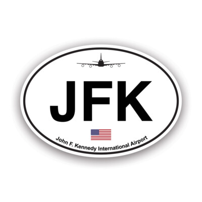 John F Kennedy Airport Euro Oval Sticker Decal - Weatherproof - jfk new york ny