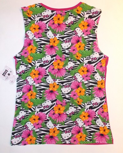 Neu mit Etikett Sanrio Hello Kitty ""Tropical Escape"" weiches Lounge-Set Pyjama, M, rosa/Zebra - Bild 4 von 5