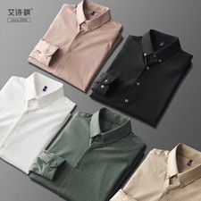 Hot New Men's High-End Work Business Versatile Casual Shirt White Blouse Tops