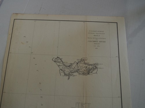 Antique Map "U.S. Coast Survey Showing the Progress of the Columbia River, Orego - Picture 2 of 5