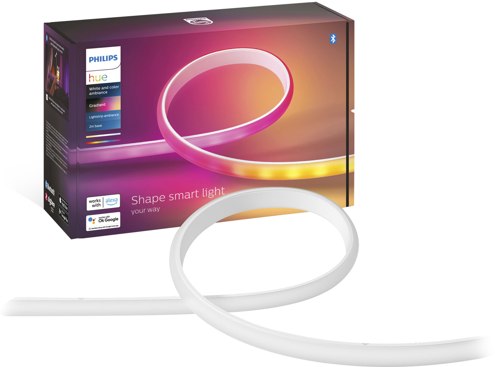 Philips Hue Gradient White & Color Ambiance 6-футовая интеллектуальная световая полоска с разъемом