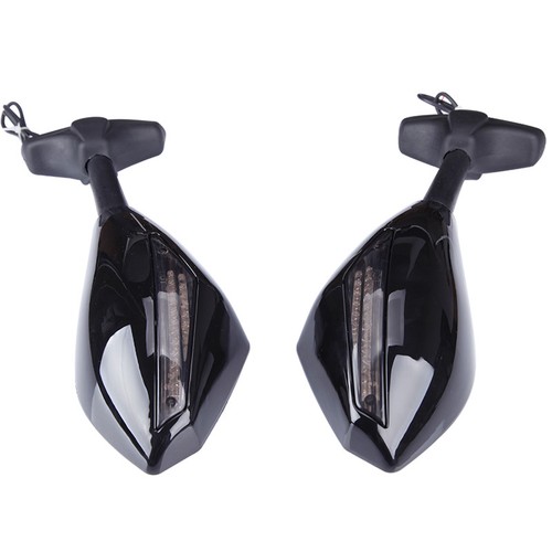 LED Turn Signals Gloss Black Motorbike Rearview Mirrors For Yamaha YZF600 YZR R6 - 第 4/9 張圖片