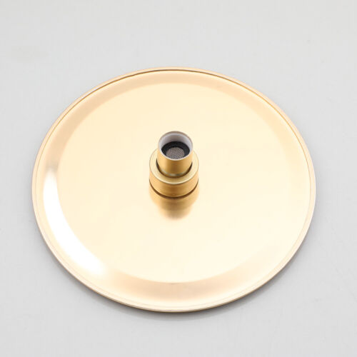 Gold Bathroom Shower Faucet Set Round Rainfall Shower Heads Mixer Wall Mount Tap - Picture 10 of 19