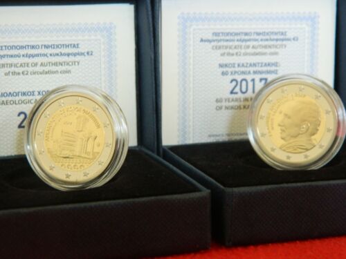 Greece, 2017, set, 2 euro - Philippi and Nikos Kazantzakis, 2 Euros Proof - Picture 2 of 2