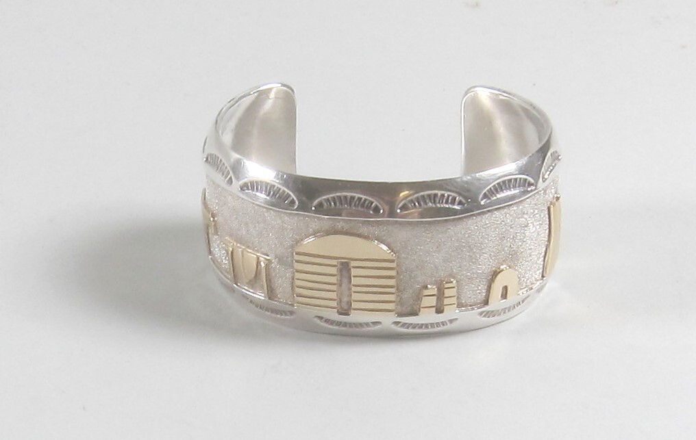 One Of The Best Vintage Native American Navajo Overlay Sterling Silver Gold Bracelet One Of The Best Vintage Native American Navajo Overlay Sterling Silver Gold Bracelet