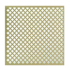 Cloverleaf Aluminum Perforated Sheet Brass Craft Hobby Metal Decor 36 x 36 in.