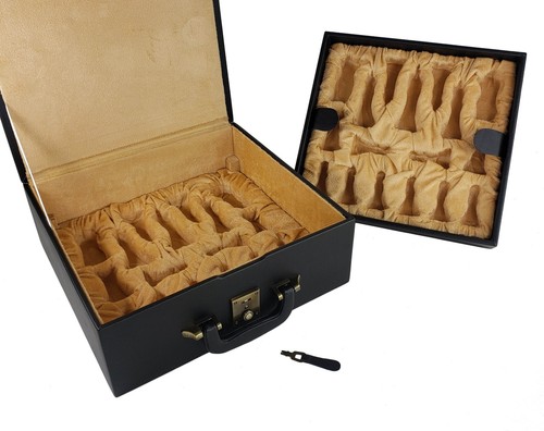 Juego de ajedrez de madera Staunton moderno de 4 reinas Black Empire para hombre - SIN tablero opt almacenamiento - Imagen 10 de 10