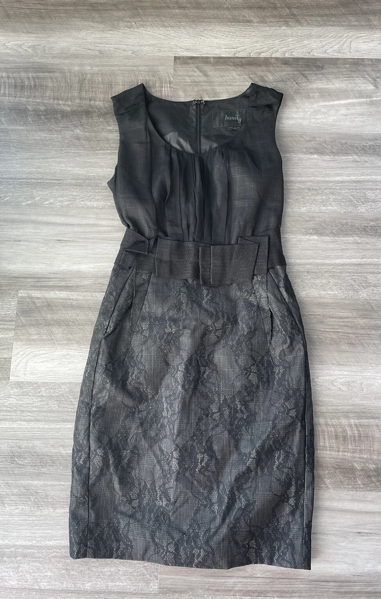 hanii y beaded lace detail dress Analise Gown sheer ivory beaded lace dress main image 1