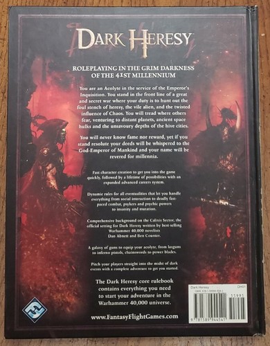 Warhammer 40K RPG: Dark Heresy Core Rulebook Hardcover Games Workshop FFG - Picture 2 of 7