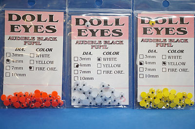 Doll Eyes Ø 4 mm 36 Stück Wapsi Wackelaugen Made in Japan 3 Farben Doll Eyes