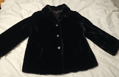 Vintage Mincara Styled by Russel Taylor Women Black Faux Fur Coat
