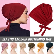 Adjustable Muslim Head Scarf Inner Hijab Caps Islamic Underscarf Ninja Hat Solid