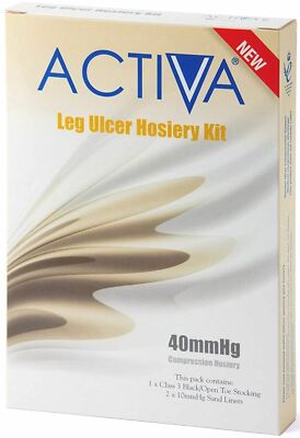 Activa Strumpfwaren-Set unterhalb Kniestrumpf und Liner 40 mmHg groß sand/weiß