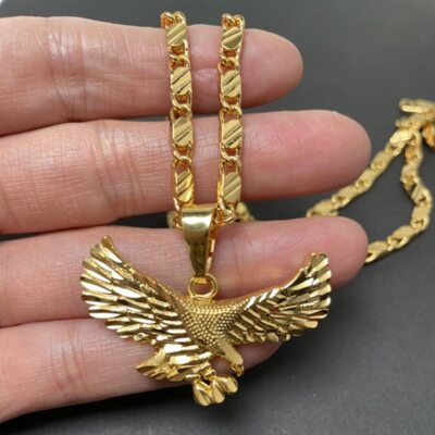 Golden Eagle 24K Gold Plated Pendant 50CM/60CM Necklace Chains Fashion Jewelry