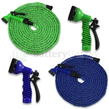 Deluxe 25 50 75 100 Feet Expandable Flexible Garden Water Hose w/ Spray Nozzle