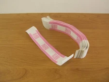 Lot Money Currency Strap 250 Cash Bill Dollar Bills Wrap Bank Band $ Pink 50