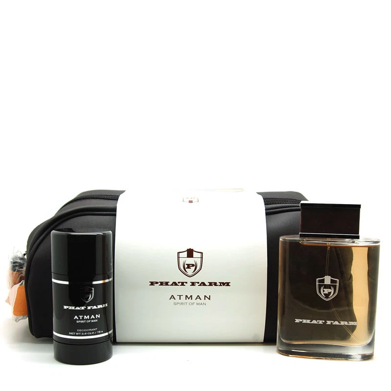 Atman by Phat Farm Gift Set EDT 3.4 fl oz Deodorant 2.6 oz Bag for Men