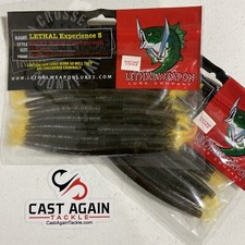 (2) Lethal Weapons Experience 5  Wacky Worm 5.5” Green Pumpkin Yellow