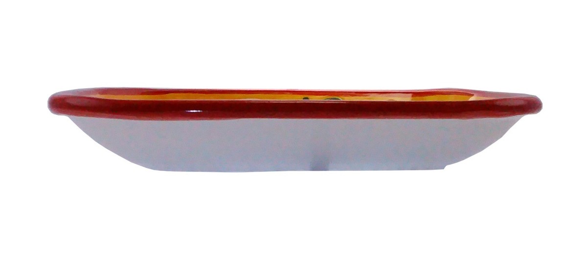 Plato Rectangular De Cerámica Española Hecha A Mano - Ideal Para Tapas Y Servir, 24x16 Cm, Color Amarillo